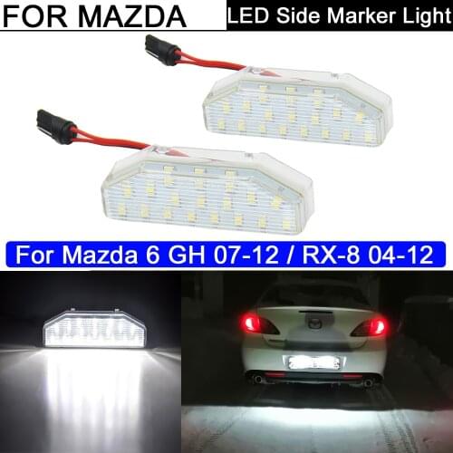 LED License Plate Light For Mazda RX-8 RX8 2004-2012 For Mazda 6 2007-2012 Powered by 18-SMD Xenon White LED