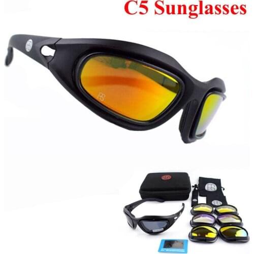 Tactical Glasses C5 Polarized Airsoft Paintball Military Goggles Hunting Shooting Sunglasses Outdoor Sport For Hiking Cycling