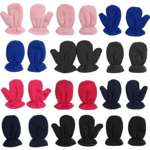 Warm Baby Boys Girls Gloves Winter Plus Velvet Mittens Children Kids Lined Fleece Gloves Baby Anti Scratching Gloves Gift