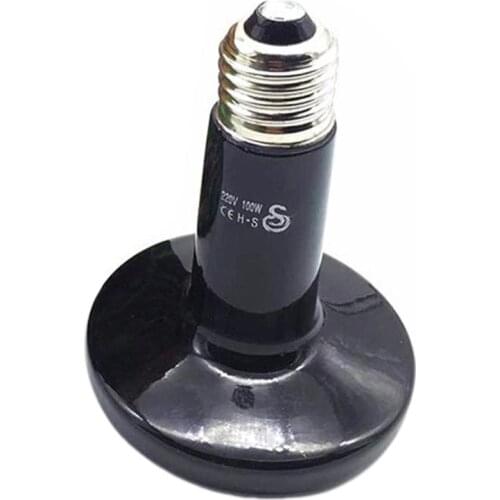 1Pc 220V Ceramics Heat Lamp 25W/50W/75W/100W/150W/200W Emitter Heater Pet Reptile Farm Animal Poultry Heat Breeding Light