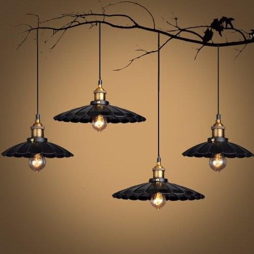 Vintage Edison Pendant Lamp Bar Ceiling lamp Loft Style American Black Decor Lighting Fixture LED Suspension Lamps PA0008