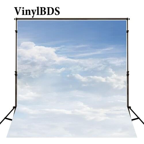 VinylBDS 10x10ft Baby Scenery Nuture Photography Background Blue Sky White Clouds Backdrops Children Cartoon Backdrop for Studio