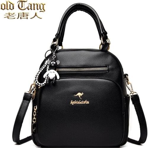 High Quality Leather Waterproof Backpacks for Teenage Girls 2021 Multifunctional Women Backpack Exquisite Small School Bag