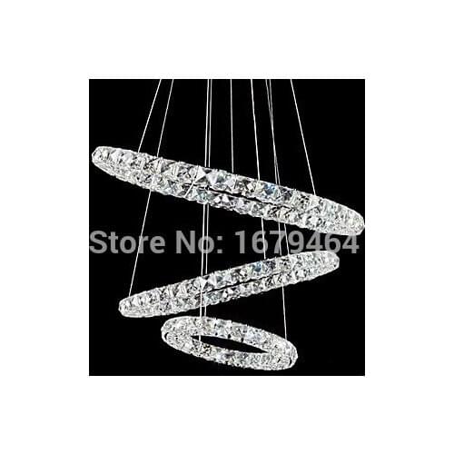 The high quality Fashion big Crystal Led k9 Crystal Pendant, Modern Stylish Tricyclic Metal Plating