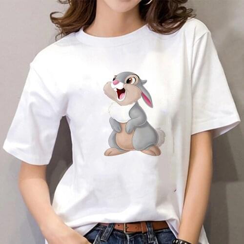 Women Funny Disney Bambi Rabbit Thumper Print Girl Top Graphic Tee Shirt Harajuku T Shirt Female Tees Tshirts