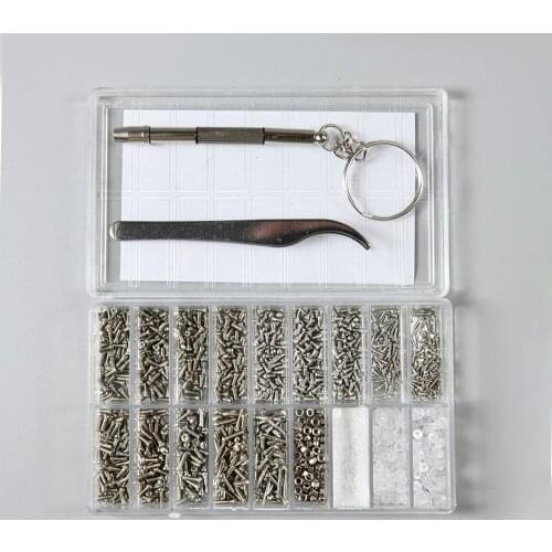1000pcs Stainless Steel Screw Sunglass Watch Spectacles Phone Glasses Screws Nuts Screwdriver Repair Tool Set Kits Furniture