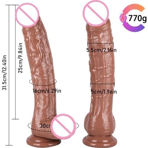 12.4 Inch Realistic Silicone Huge Penis Soft Big Dick Lifelike Real Feeling Dildo Sex Toys For Women G-spot Masturbation