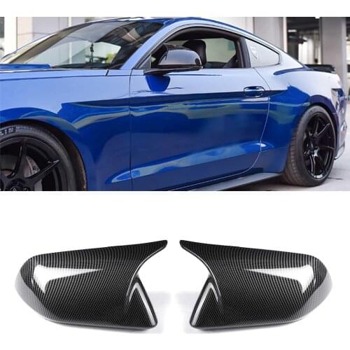 2 Pcs Carbon Fiber Rear View Mirror Cover Shell housing Trim For Ford Mustang 2015-2019 Replacement Side Mirror Caps