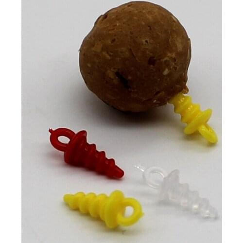 50PCS Carp Fishing Tackle Boilies Stop Bait Screw Fishing Bait Holder Carp Bait Boilies Insert Micro D-Rig Chod Rigs Accessories