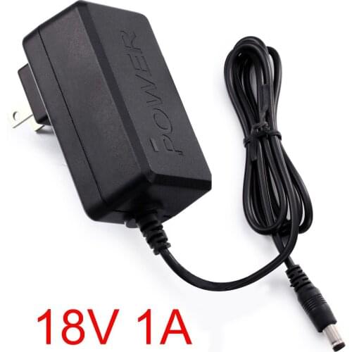 50PCS high quality 18V 1A AC 100V-240V Converter Adapter DC 18V 1A 1000mA Power Supply US Plug 5.5mm x 2.1-2.5mm