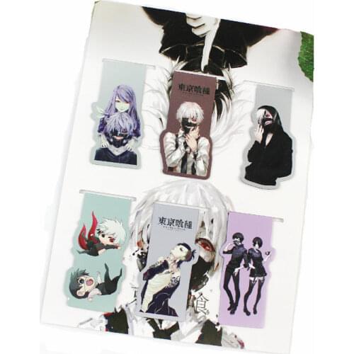 6pcs Tokyo Ghoul Anime Magnetic Bookmark Cartoon Magnet Bookmark Child Student Kawaii Gift Bookmarks Office Stationery