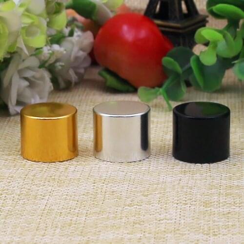 18R Gold Silver Black Electroplate Aluminum Screw Cap for DIY Cosmetic Emulsion Lotion Skin Care Cream Bottle 50/100/200/500pcs