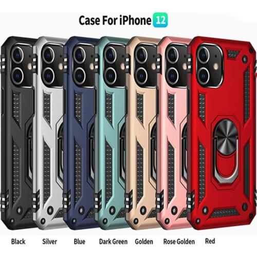 Ring Car Bracket shockproof Anti-Fall Magnetic Phone Case On For iPhone 11 12 Pro XS Max X XR 6 6S 7 8 Plus SE Protective Case
