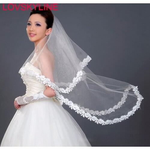 Free shipping Super hot white beige one layer wedding dress veil bridal veil accessories Cathedral Sky-V092