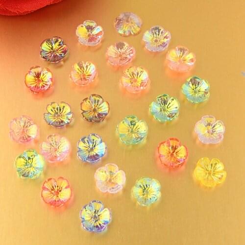 BOLIAO 15Pcs 11mm Rose Flower Shiny Resin Flat Back AB Color Glue on Bags/Clothes Home Accessories Decoration R375