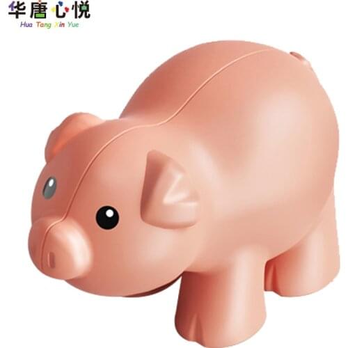 Big Size Series Pig Animals Cute and Playful Model Toy Suitable For Children Educational Building Blocks Cultivate Interest Gift