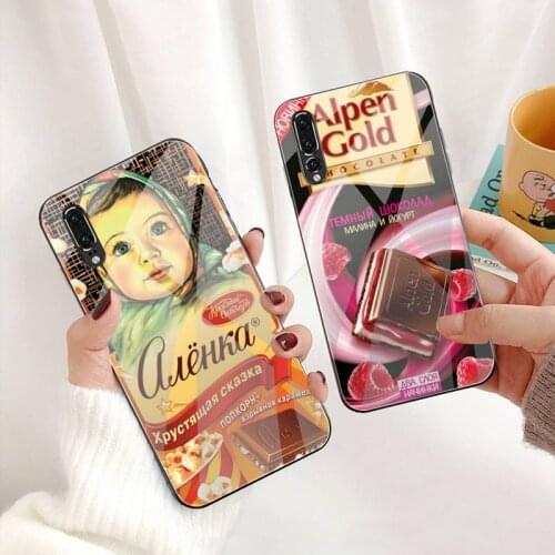 Alenka Bar Chocolate Phone Case Tempered Glass For Huawei P30 P20 P10 lite honor 7A 8X 9 10 mate 20 Pro