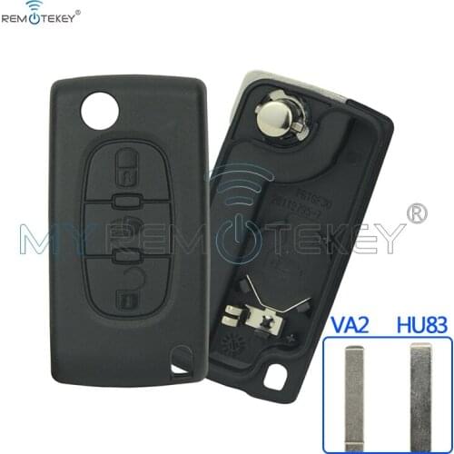 Remtekey ce0536 For CITROEN C2 C3 C4 C5 C6 C8 Remote Flip Key Shell Case Fob 3 Buttons middle light button with VA2 key blade