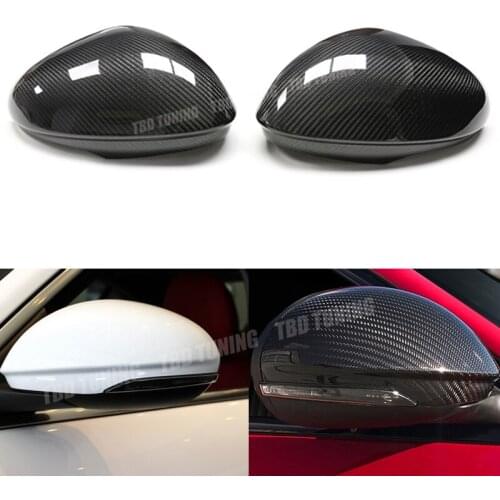 For Alfa Romeo Giulia Add On Style Real Carbon Fiber Rear View Mirror Cover Side Mirror Caps 2016