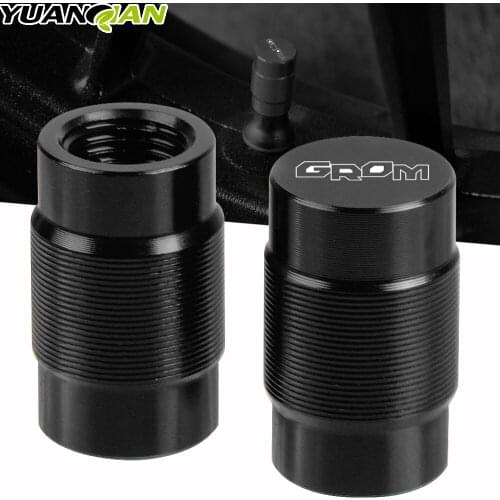 For Honda GROM MSX125 MSX 125 Motorcycle CNC Aluminum Accessorie Wheel Tire Valve Stem Caps CNC Airtight Covers GROM logo