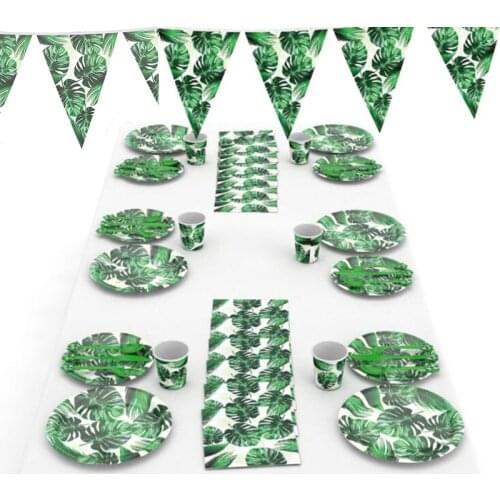 Optional Hawaiian Turtle Leaf Theme Decoration Party favors Plates Children Kids Birthday Party mask Disposable Tableware Sets