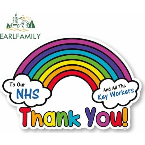 EARLFAMILY 13cm x 8.9cm for Thank You Sign Car Decal Repair Car Sticker Waterproof Sunscreen Scratch-Proof Decoration