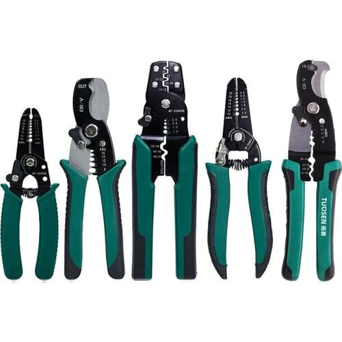 Wire Crimper/Stripper Multifunction Cable Cutter Crimper Plier Electrician Crimping Tool Hand Tools Pliers Green 6/7/8 inch