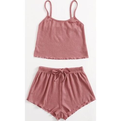 Summer Pajamas Set For Women Soft Comfortable Short Sleeve T-Shirts & Shorts Loose Home wear Strap Underwear