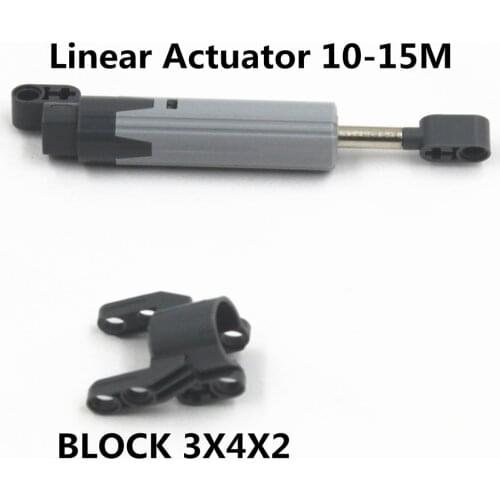 MOC Building Blocks Technical Parts 1pcs Linear Actuator 10-15M + 1pcs BLOCK 3X4X2 compatible with lego for Kids Boys Toy 61927