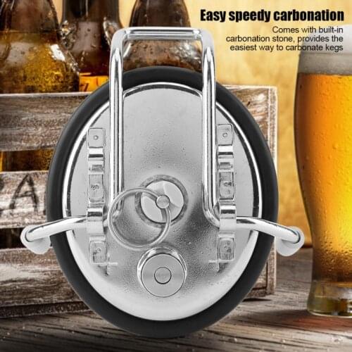 Carbonation Keg Lid, Carbonation lid With 0.5 Micron Diffusion Air Stone & 23.6'' Food Grade Silicon Tube Stainless Steel