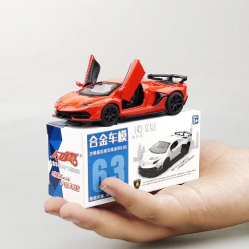 1:43 Scale Diecast Car Model For Aventador Collection Model Pull Back Toys Car Red / White