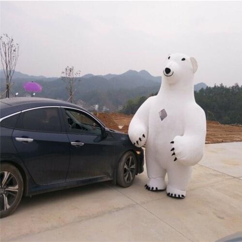 Advertising Halloween 2.8m Big Polar Bear Inflatable Mascot Costume Suits Outfits Cosplay Party Game Fancy Dress Adults Size New