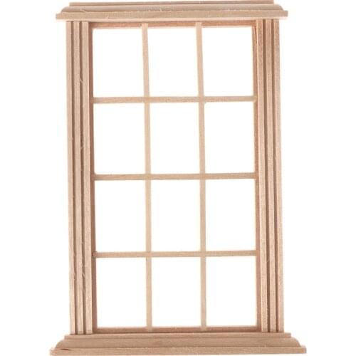 New 1:12 Dollhouse Wooden Window Frame Miniature Doll House Furniture Toys