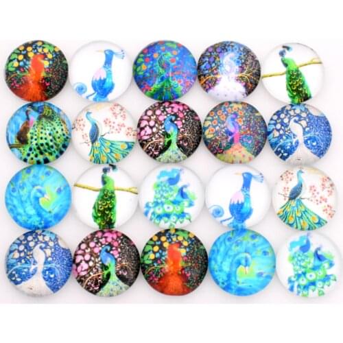 New! 40pcs/lot 12mm Glass Cabochon Mixed Round Photo Cameo Cabochon Setting Supplies for Jewelry Accessories Handmade Pattern
