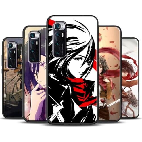 Attack On Titan Mikasa Case For Xiaomi Mi 10T Pro 11 Ultra Mi A3 9 10 Note 10 Lite Cover For POCO F3 M3 X3 Pro