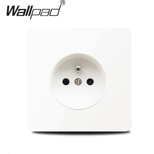 Stainless Steel Panel French Socket Wallpad White 110V-240V 16A Wall Socket Power Supply
