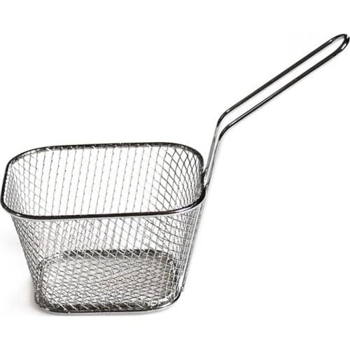 Qualified Kitchen Tools Electroplate Stainless Steel Mini Frying Basket Mesh Cooking French Fries Small square supply 2020 #A