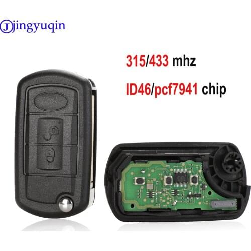 Jingyuqin Remote 3b Flip Car Key Shell Cover ASK 315/433MHZ ID46 Chip For LAND ROVER Range Rover Sport LR3 Discovery Control