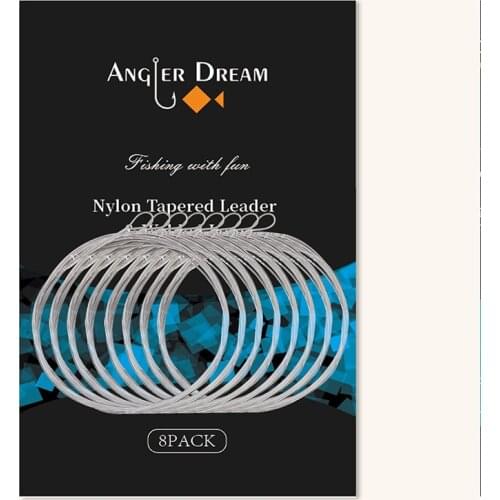 8PCS / LOT Welded Loop Nylon Tapered Leader 9FT 0/1/2/3/4/5/6/7X Fly Fishing Line