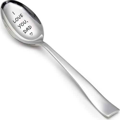 I Love You Mom dad Stainless Steel Spoon Mothers Fathers Day Thanksgiving birthday Christmas New Year special Gift present