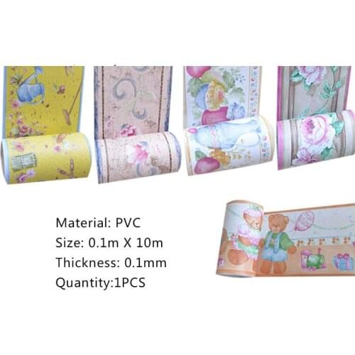 Self Adhsive PVC Wall Stickers Wallpaper Mirror Decorative Border For Walls Tile stickers Waistline Borders Kitchen Decoration