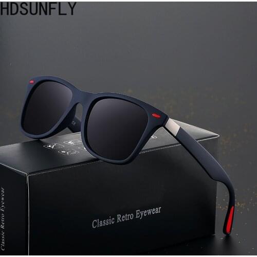 HDSUNFLY Men Polarized Sunglasses Men Women Square Brand Designer Rays Driving Sun Glasses Goggle UV400 Gafas De Sol 2020 New