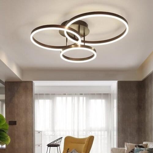 Modern Led Ceiling Light Creative Rings Ceiling Chandeliers Lighting Lamps for Living Room Bedroom Cafe Restaurant Ceiling Light