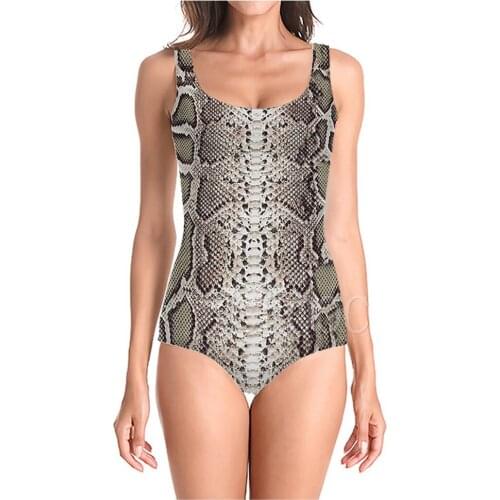 Slim Sexy Leopard Swimwear Women Swimsuit One-Piece 3D Print Snake Skin Female Beachwear Swim Beach Summer Swimsuits