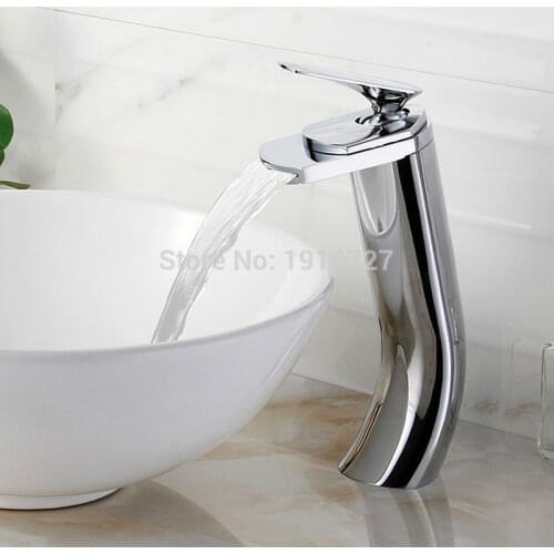Vidric Factory Direct 100% Brass Modern Design Ceramic Plate Spool Faucet High Quality Chrome Bathroom Waterfall Sink Mixer Tap