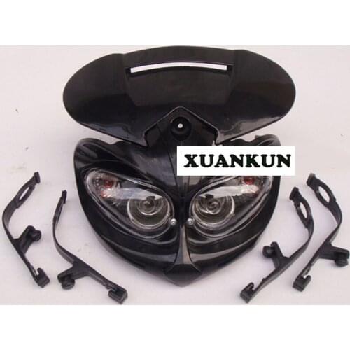 XUANKUN Motocross Headlights Grimace Shade Modding Four Headlights Hood Ghost