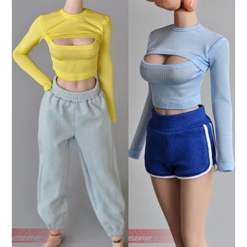 1/6 Scale Figure Accessories Clothes Tbl Plastic Coated Female Body PH Open Chest T-shirt Short Bottoming Shirt for 12" Body