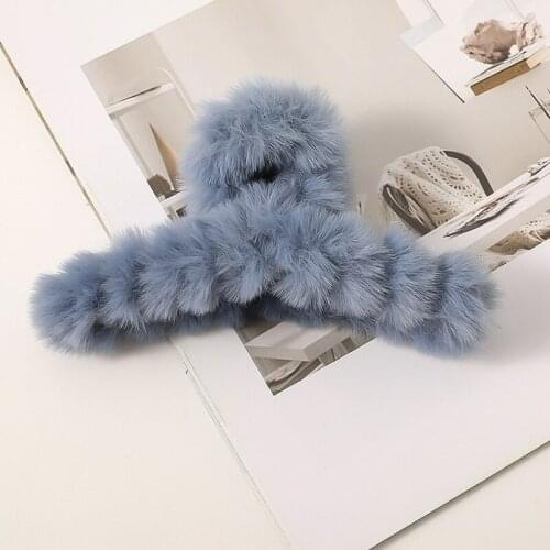 Winter Faux Fur Big Size Hair Claw Hair Pin Girls Women Hair Be Hair Accessories