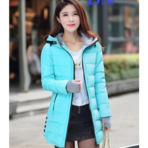 2017 Spring Hot selling 7 colors M-3XL Slim Down cotton-padded Women Coats medium-long plus size winter thickening Jacket