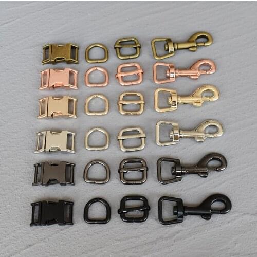 10 Sets 15mm Metal Straps Slider D Ring Release Belt Buckle For Pet Dog Collar Paracord Sewing Accessory Strong Hardware 15-4s